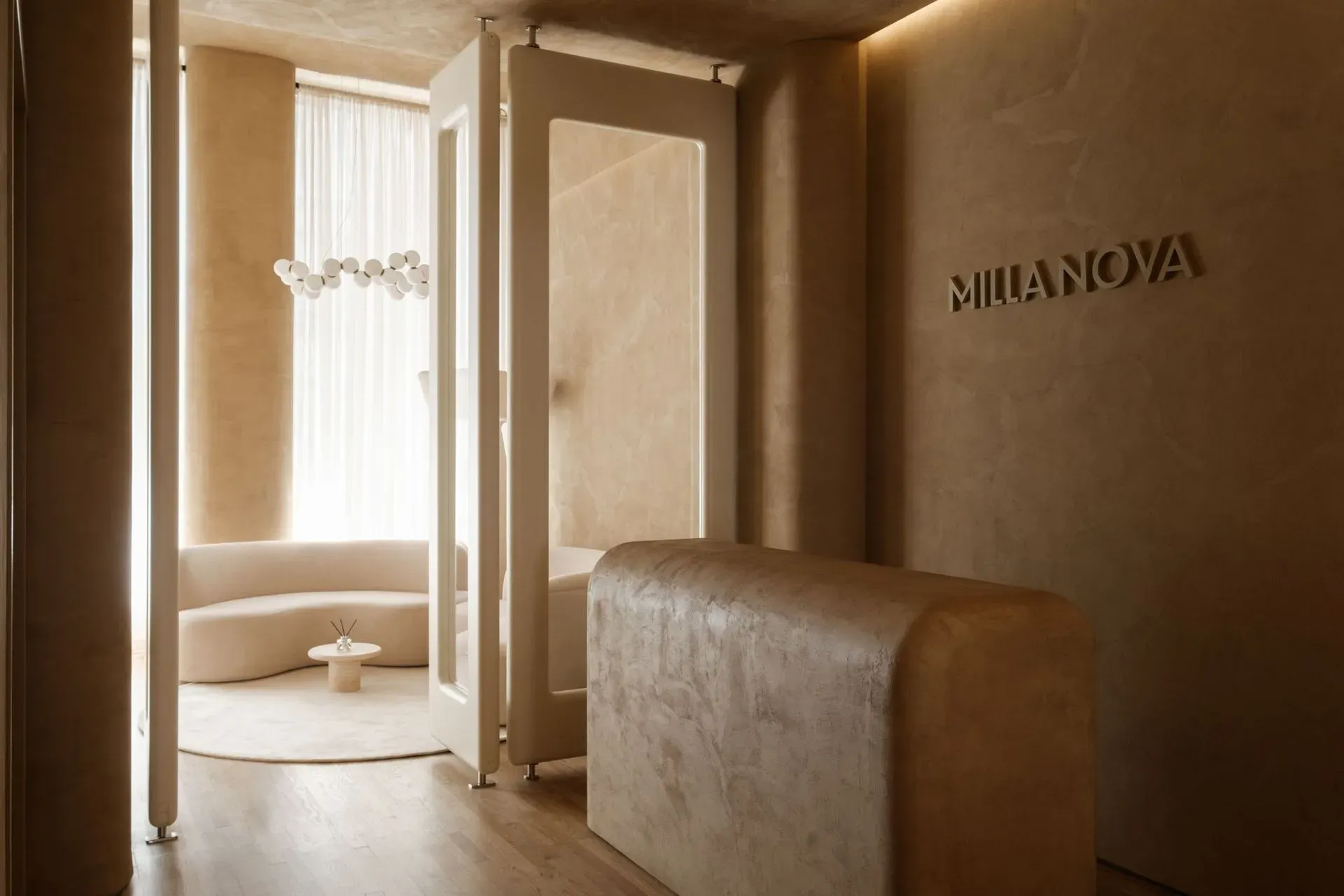 Inside the Milla Nova Bridal Shop at 597 Broadway in SoHo, New York City