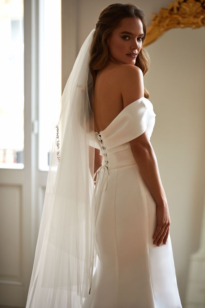 Tulle veil with beading - Love forever, me+you Akcesoria